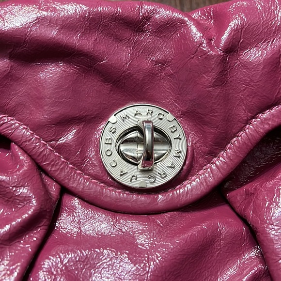 Marc by Marc Jacobs Shoulder Bag Purse Optional Chain Patent Leather Pink/Purple - Picture 3 of 16